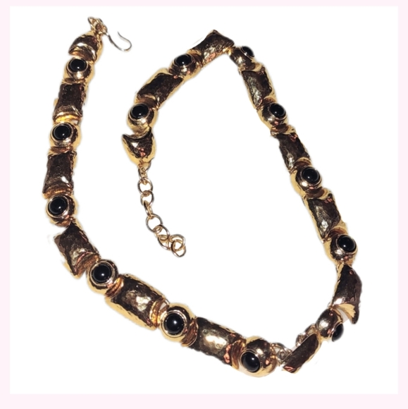 Monet Gold & Black Necklace - Picture 7 of 15